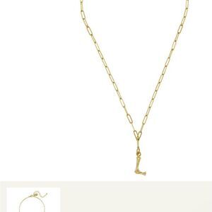 “L” Susan Shaw Gold Initial Necklace